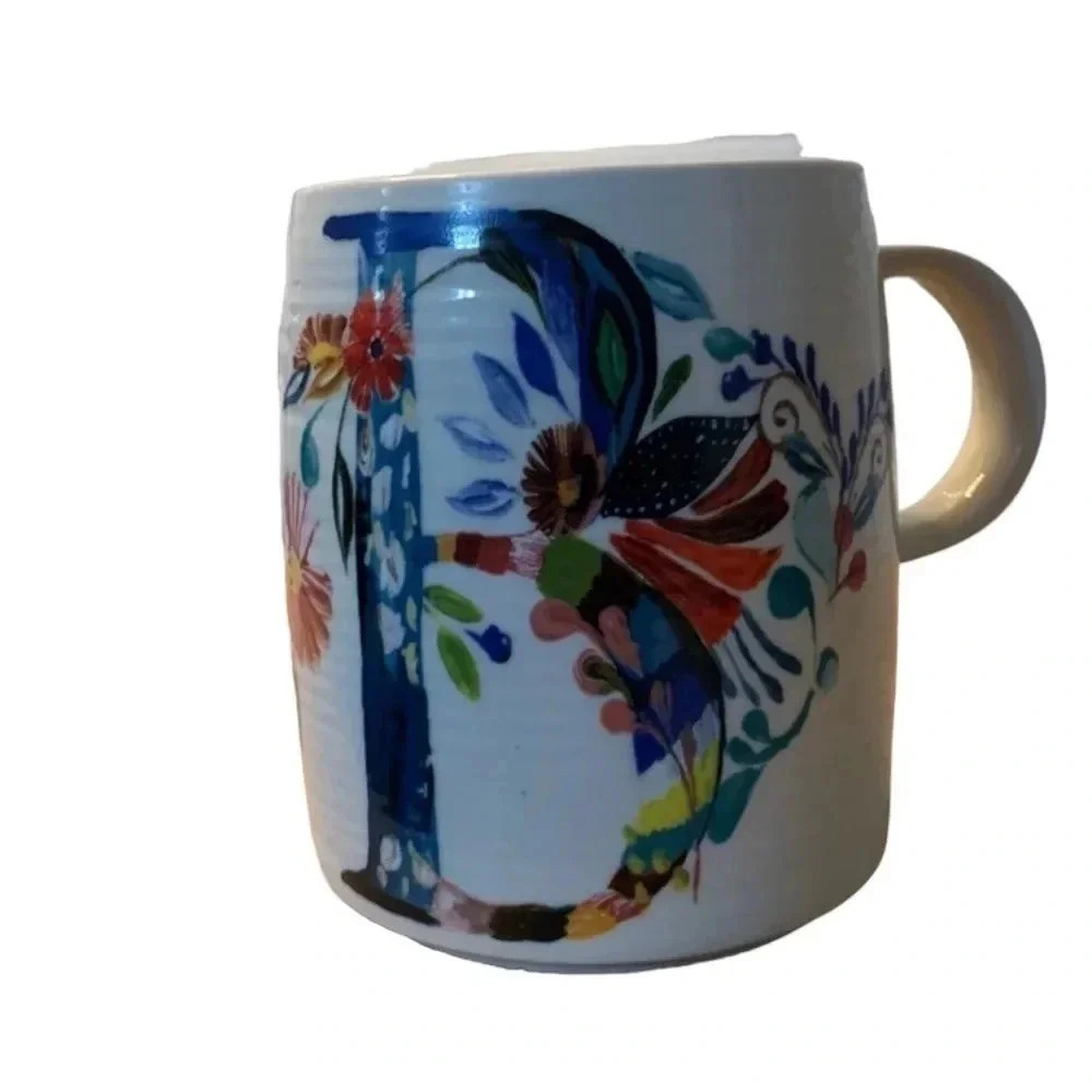 ANTHROPOLOGIE Petal Palette Monogram "B" Mug